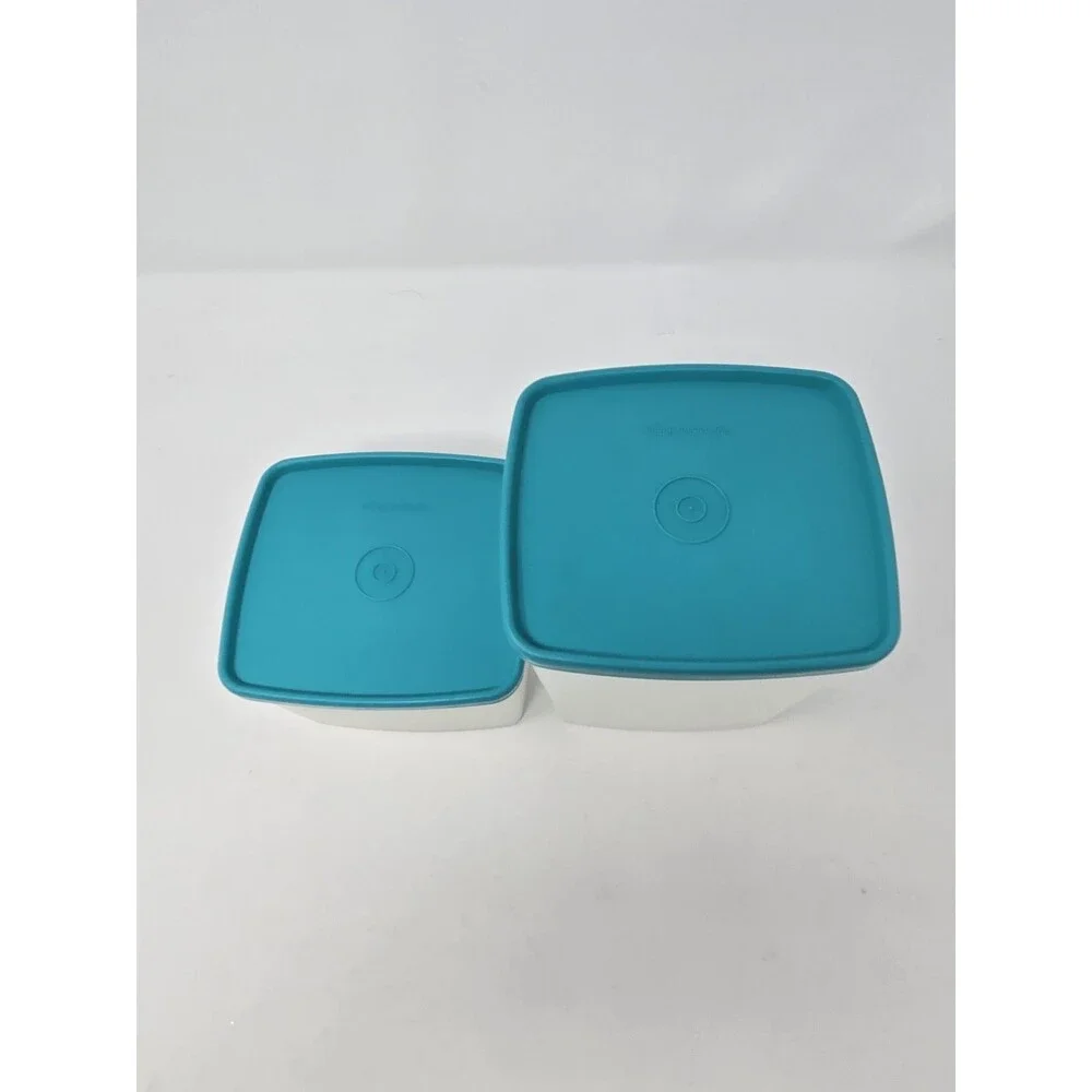 VINTAGE TUPPERWARE LOT OF 18 FOOD STORAGE TEAL SEAFOAM GREEN STACKABLE 1990s